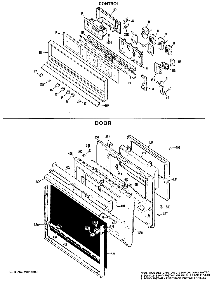 CONTROL Diagram and Parts List for RK777G*J6  Hotpoint Wall Oven
