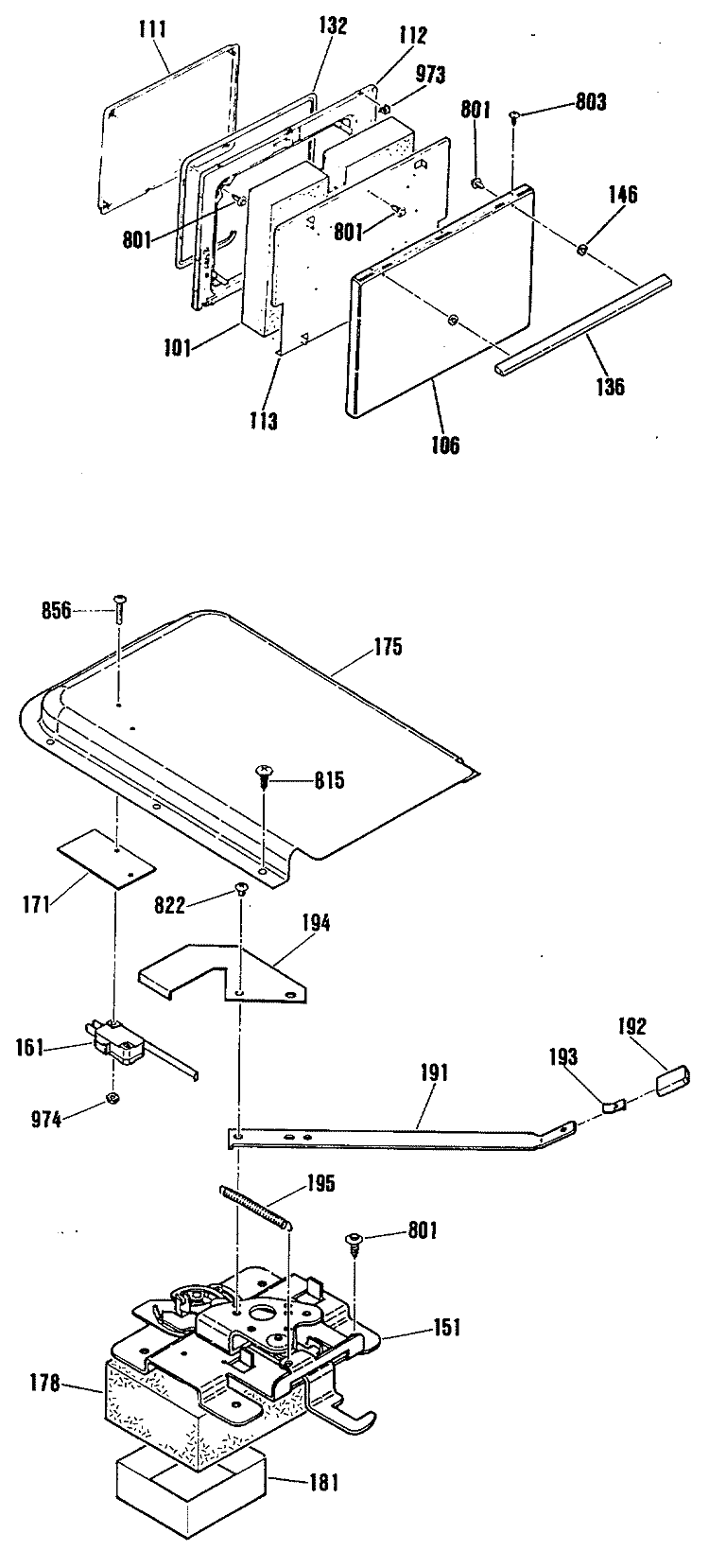 Section Diagram and Parts List for RB754N1  Hotpoint Range