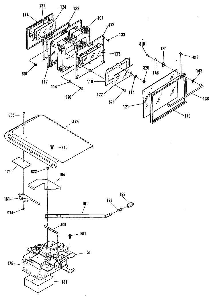 Section Diagram and Parts List for RB767GN1  Hotpoint Range
