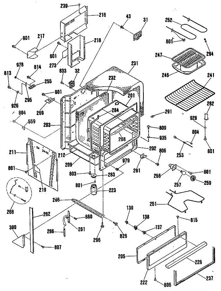 Section Diagram and Parts List for RS780GN1  General Electric Range