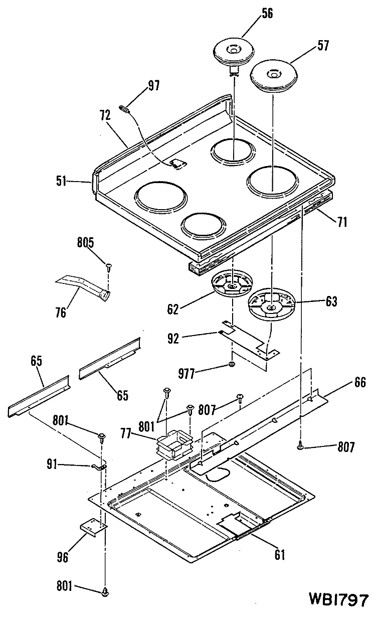 Section Diagram and Parts List for RB740GM2  Hotpoint Range