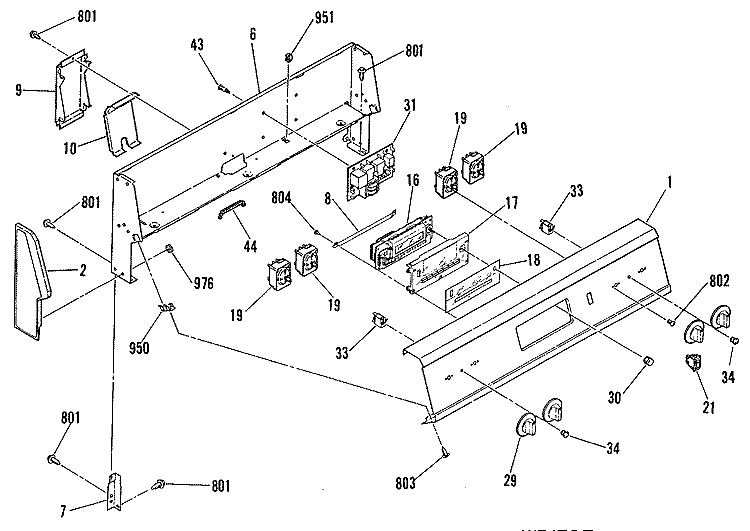 Section Diagram and Parts List for RB740GM2  Hotpoint Range