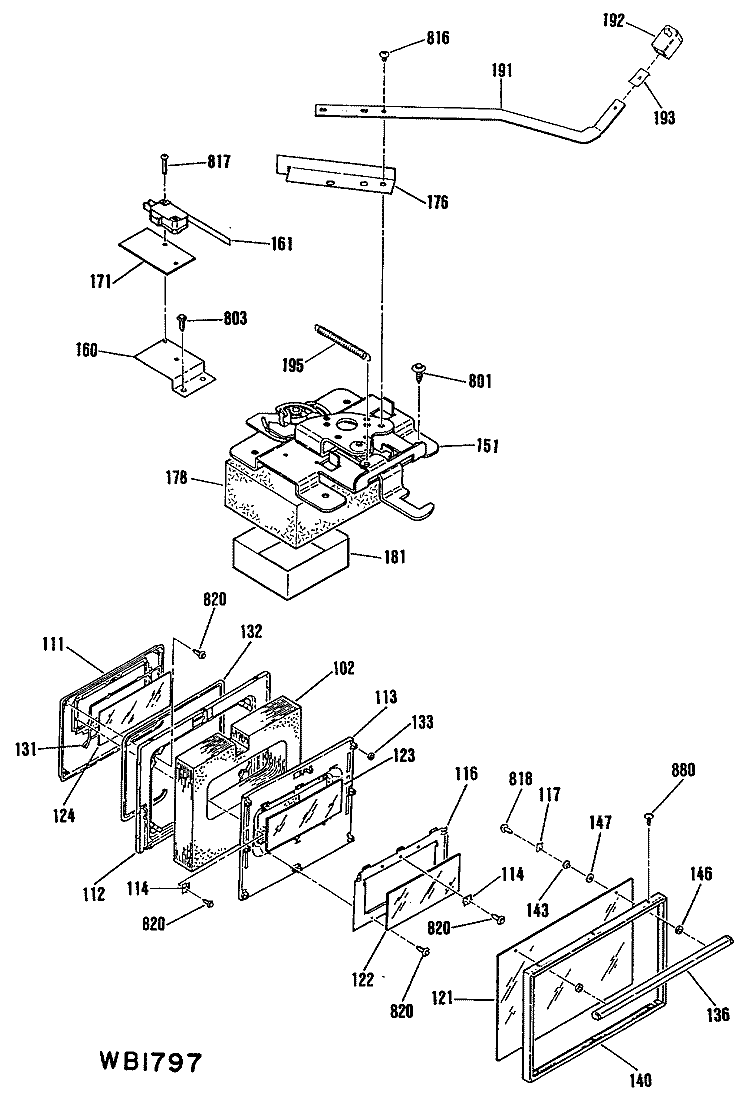 Section Diagram and Parts List for RB740GM2  Hotpoint Range