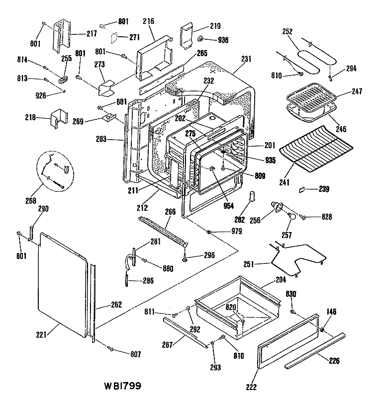 Section Diagram and Parts List for RS622GN1  Hotpoint Range
