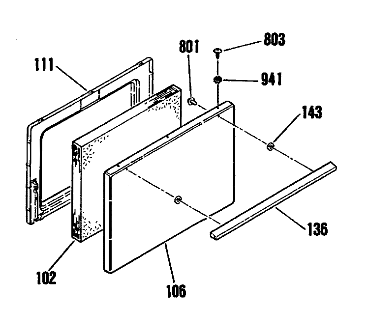 Section Diagram and Parts List for RS504N1  Hotpoint Range