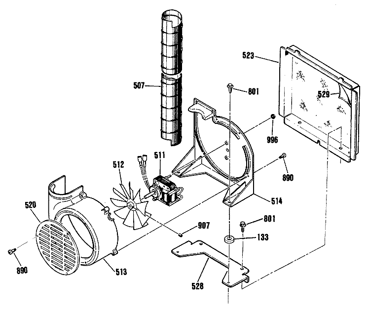 Section Diagram and Parts List for RF725GL9  Hotpoint Range