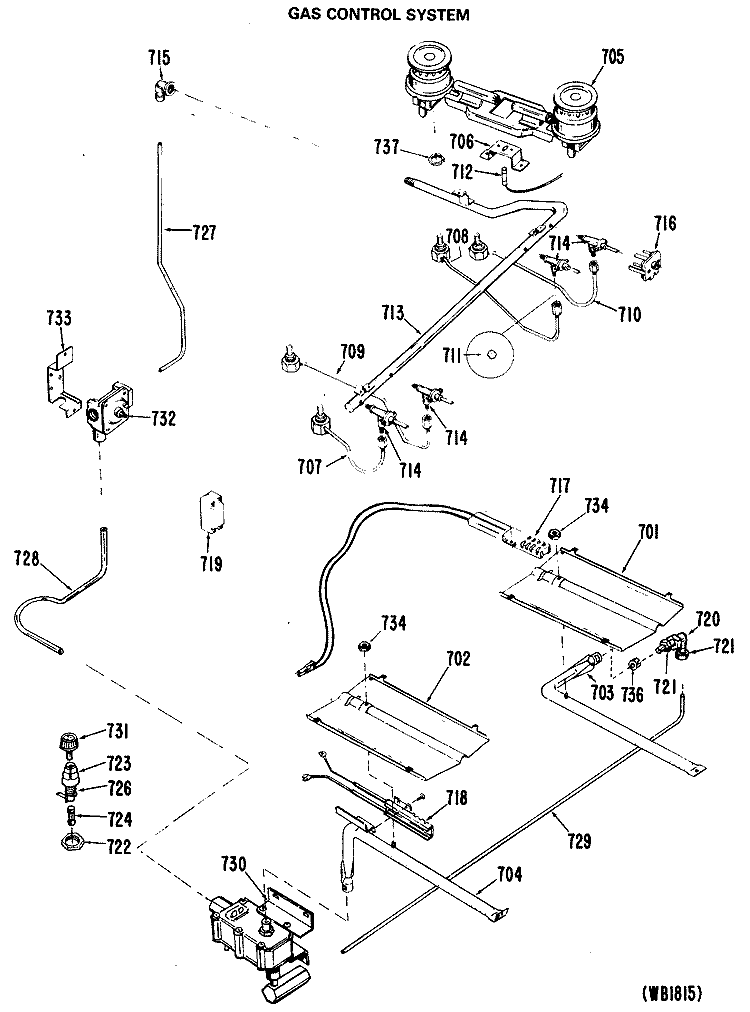 30" ELECTRIC IGNITION Diagram and Parts List for RGB744GEJA  Hotpoint Range