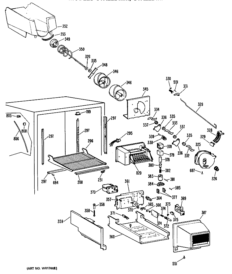 Section Diagram and Parts List for CTX22DMRLWH  Hotpoint Refrigerator