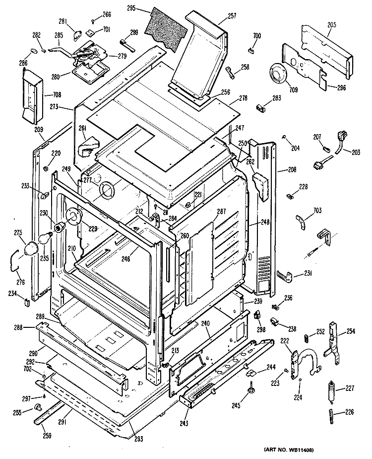 Section Diagram and Parts List for RGB746GEN1  Hotpoint Range