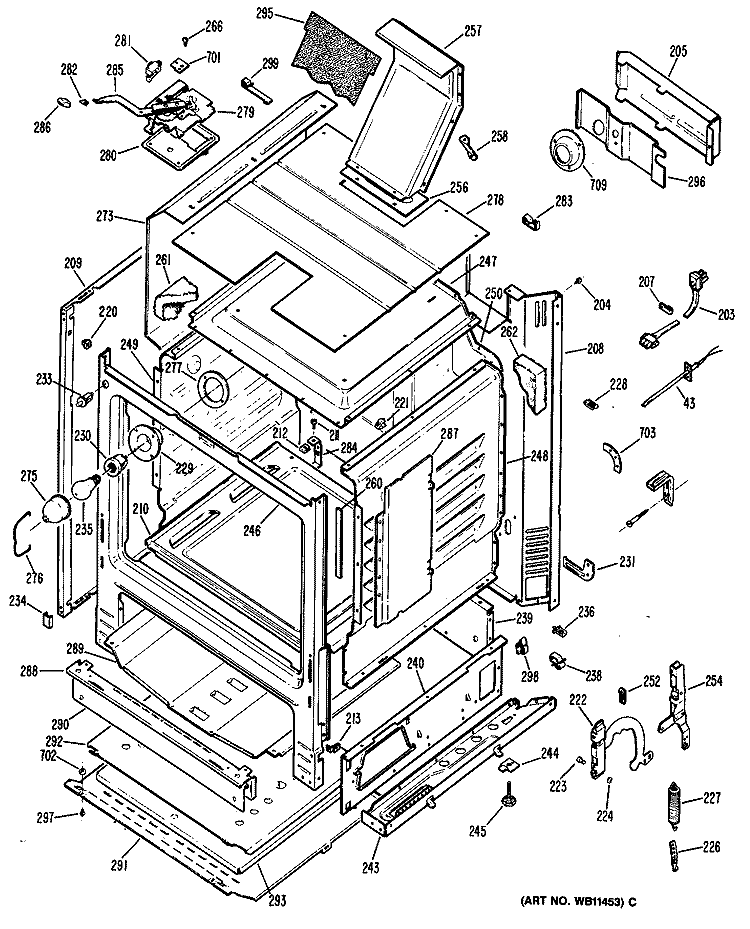 Section Diagram and Parts List for RGB744GEN2  Hotpoint Range