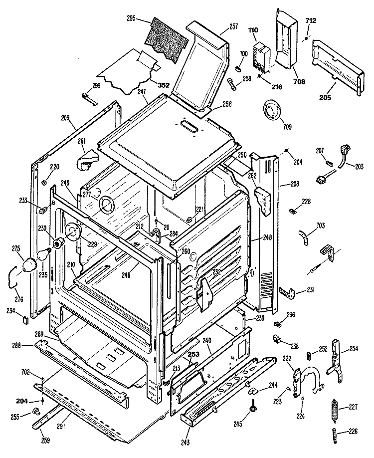 Section Diagram and Parts List for RGB629GEP1  Hotpoint Range