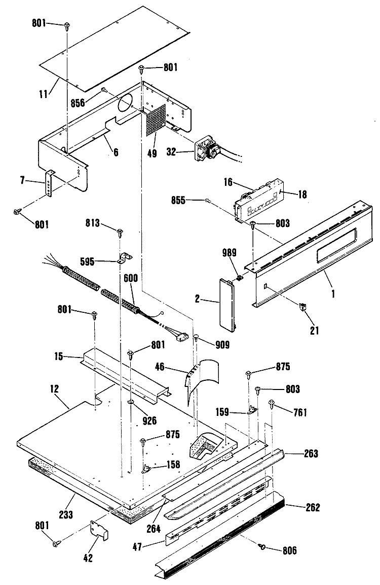 Section Diagram and Parts List for RJ734GP1  Hotpoint Wall Oven