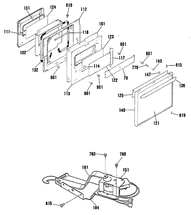 Section Diagram and Parts List for RJ734GP1  Hotpoint Wall Oven