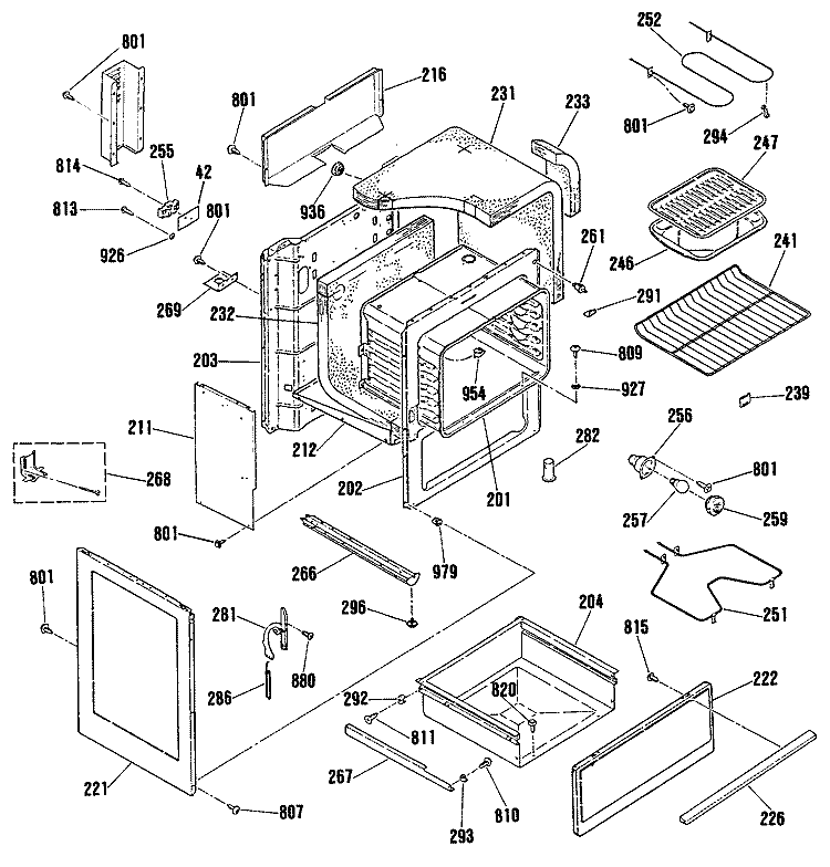 Section Diagram and Parts List for RB754N2  Hotpoint Range