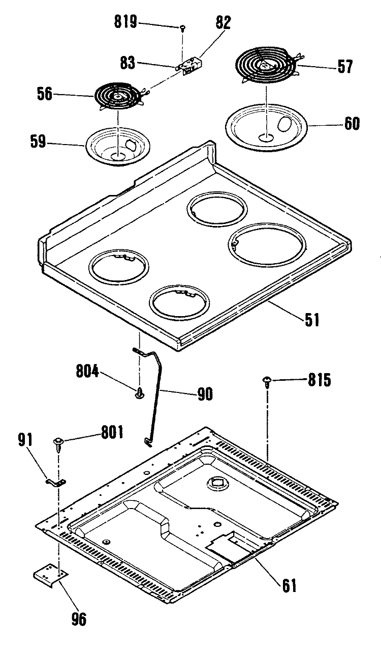 Section Diagram and Parts List for RB754N2  Hotpoint Range