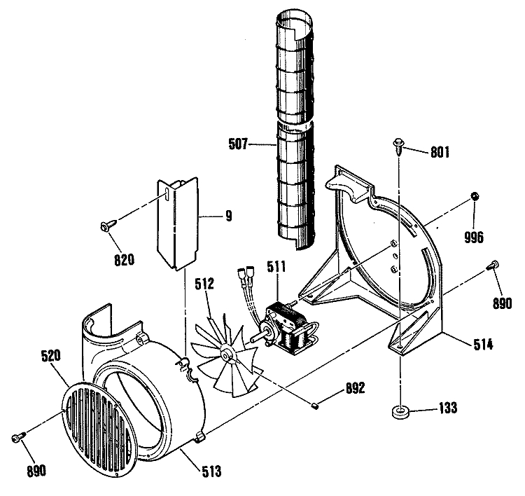 Section Diagram and Parts List for RS744GP1  Hotpoint Range