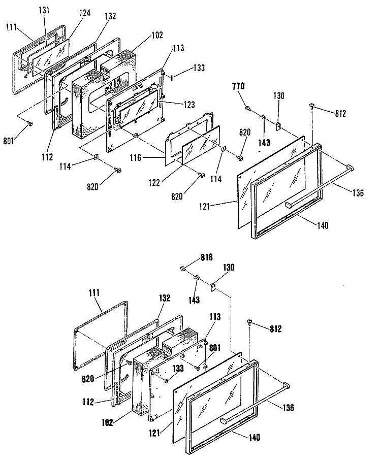 Section Diagram and Parts List for RB757GN2  Hotpoint Range