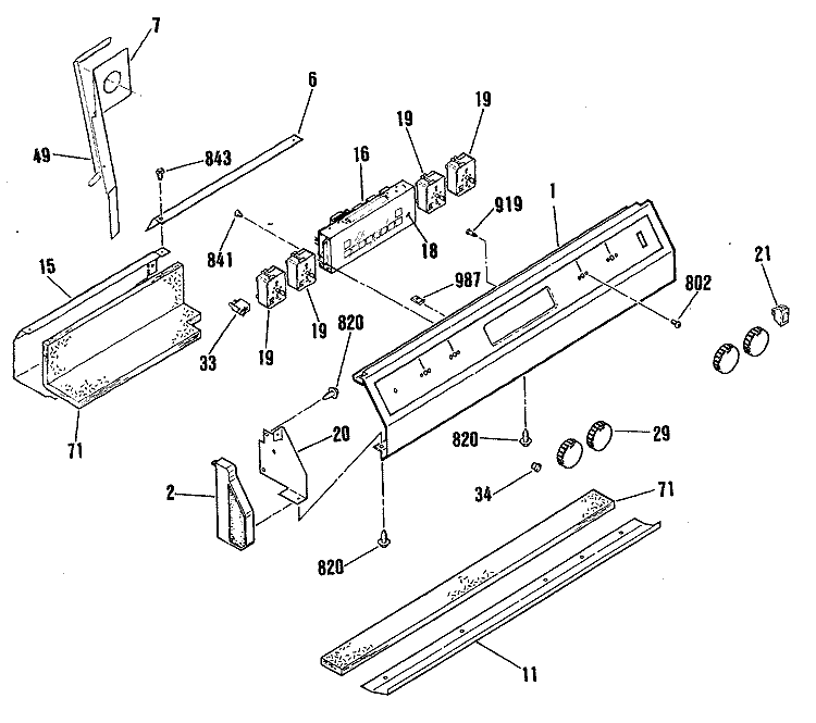 Section Diagram and Parts List for RF724GP1  Hotpoint Range