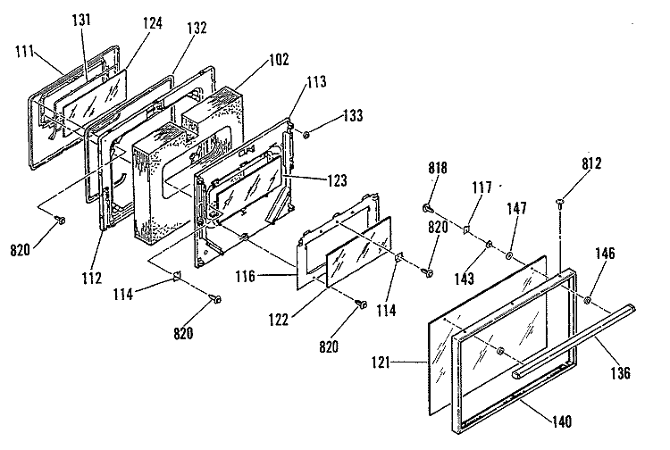 Section Diagram and Parts List for RF724GP1  Hotpoint Range