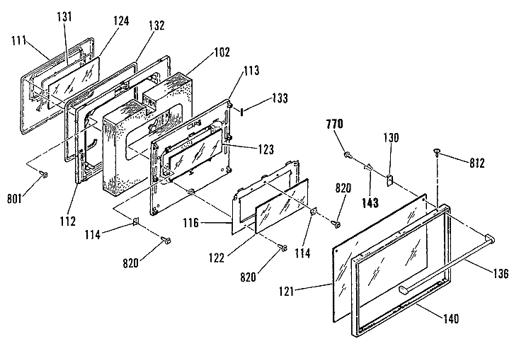 Section Diagram and Parts List for RB767GN3  Hotpoint Range