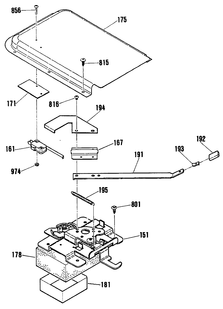 Section Diagram and Parts List for RB767GN3  Hotpoint Range