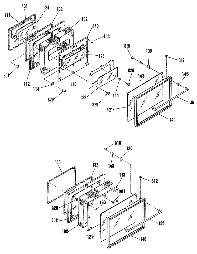 Section Diagram and Parts List for RB755GN3  Hotpoint Range