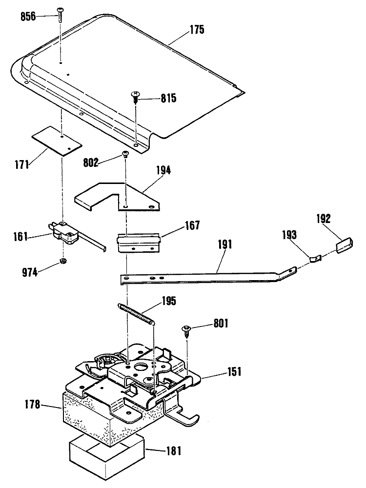 Section Diagram and Parts List for RB755GN3  Hotpoint Range