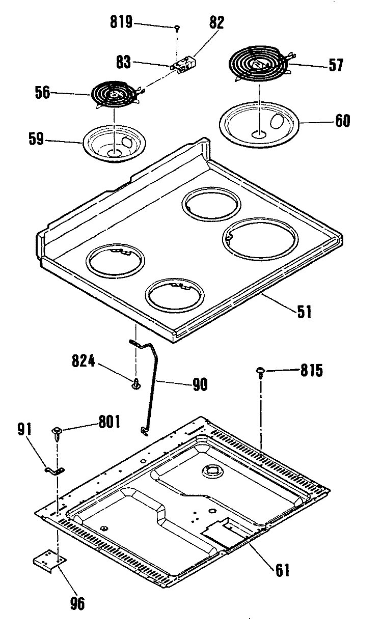 Section Diagram and Parts List for RB754N3  Hotpoint Range