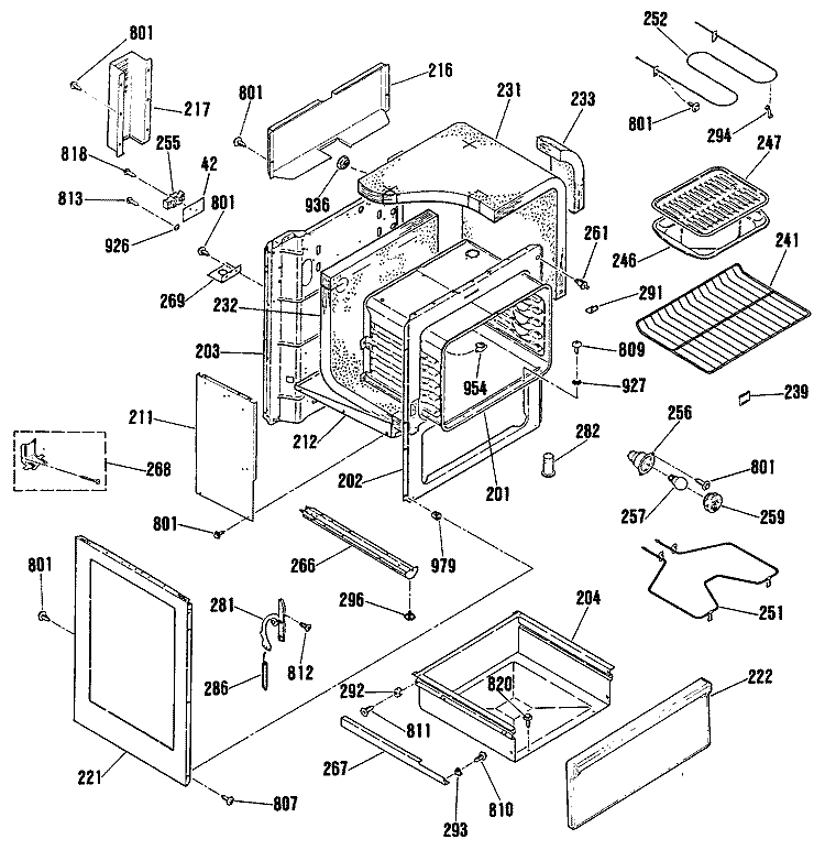 Section Diagram and Parts List for RB754N4  Hotpoint Range