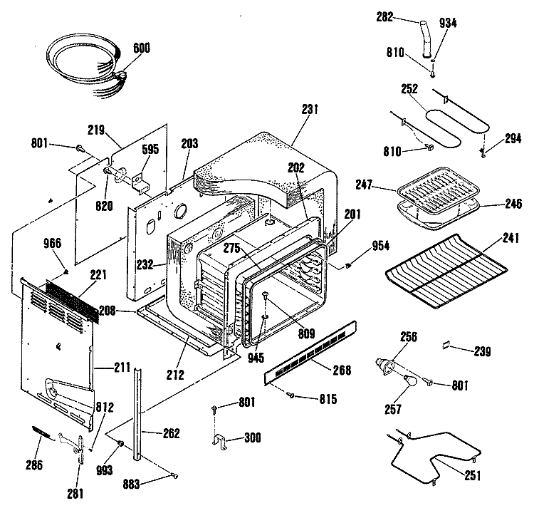 Section Diagram and Parts List for RF512GP2BG  Hotpoint Range