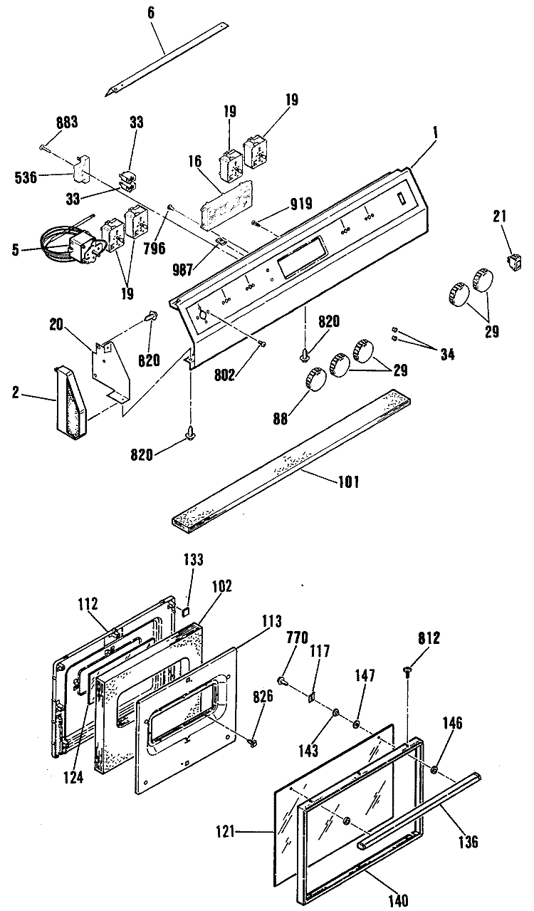 Section Diagram and Parts List for RF512GP2BG  Hotpoint Range
