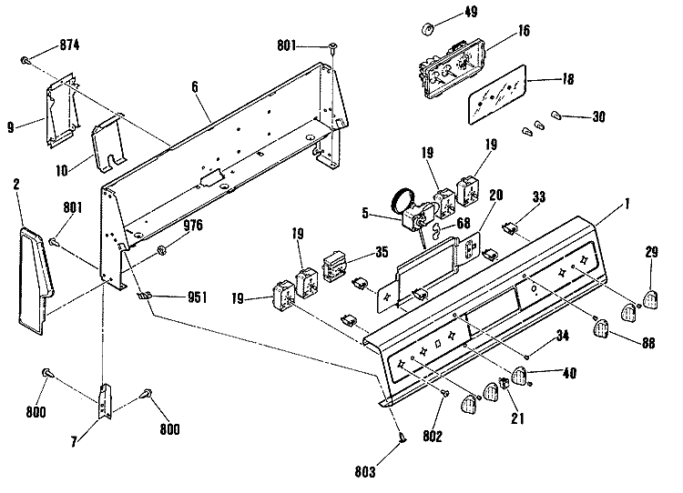 Section Diagram and Parts List for RB755GN5AD  Hotpoint Range
