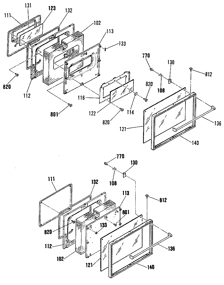 Section Diagram and Parts List for RB755GN5AD  Hotpoint Range
