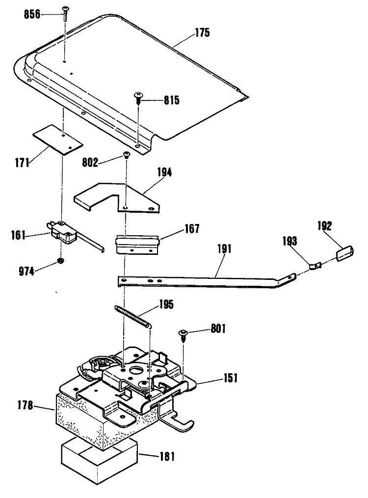 Section Diagram and Parts List for RB754N5WH  Hotpoint Range