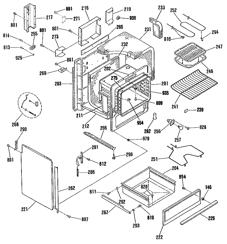 Section Diagram and Parts List for RS622GP2BG  Hotpoint Range