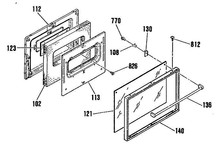 Section Diagram and Parts List for RS622GP2BG  Hotpoint Range