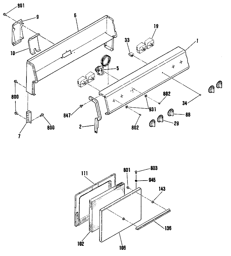 Section Diagram and Parts List for RB502S1WH  Hotpoint Range