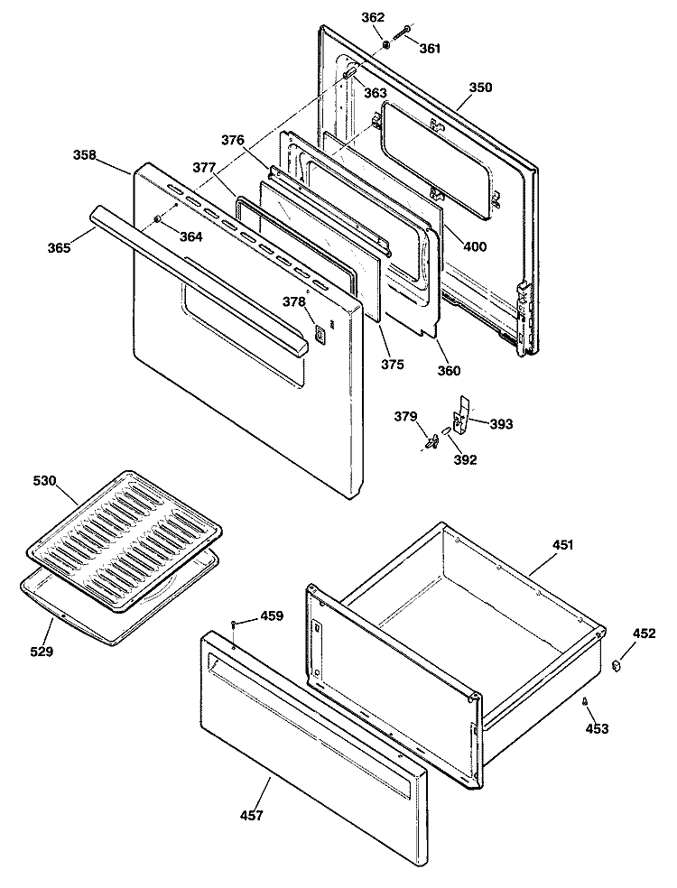 Section Diagram and Parts List for RB632G*R2  Hotpoint Range