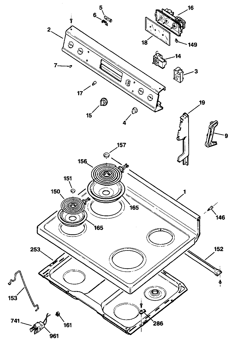 Section Diagram and Parts List for RB532G*R3  Hotpoint Range