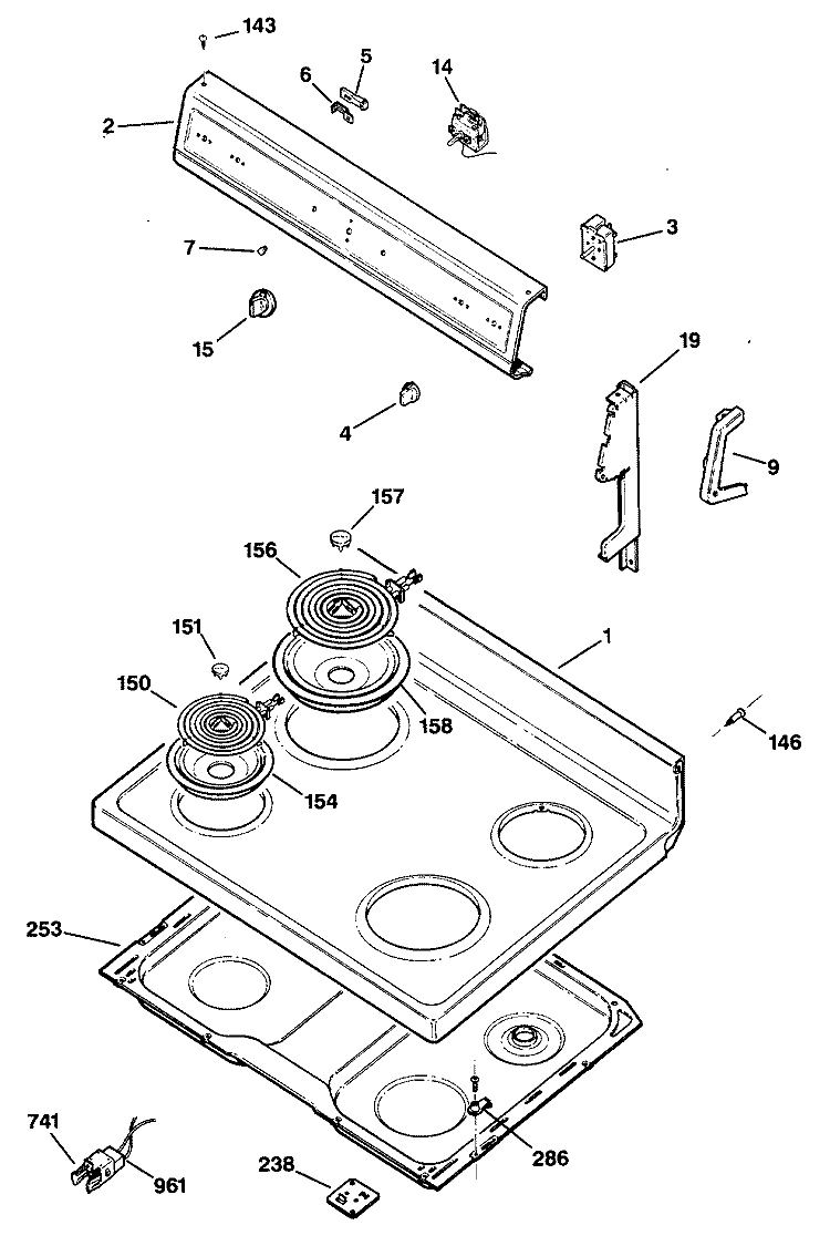 Section Diagram and Parts List for RB525GS2  Hotpoint Range