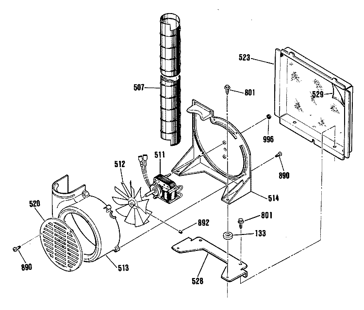 Section Diagram and Parts List for RF724GP3WH  Hotpoint Range