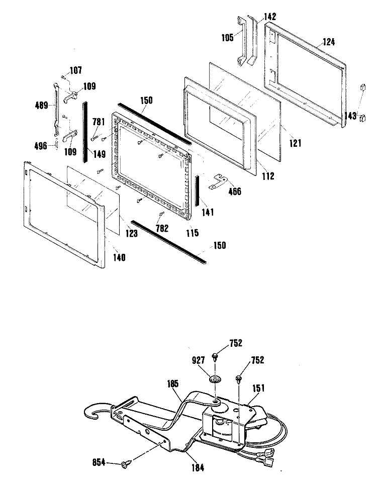 Section Diagram and Parts List for RK964GP3BG  Hotpoint Microwave Oven Combo