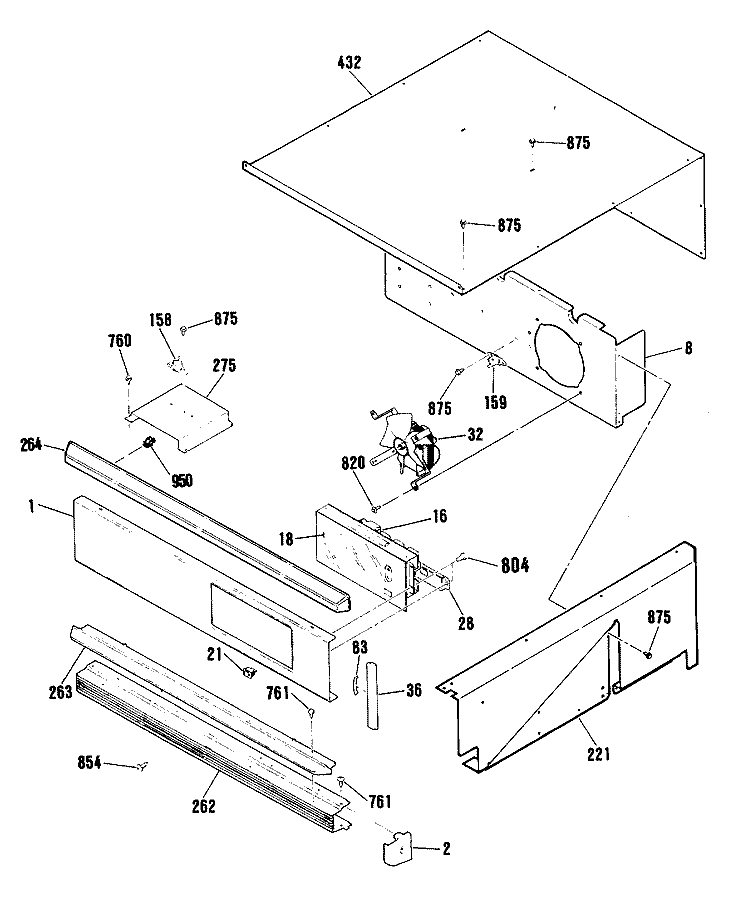 Section Diagram and Parts List for RK736GP4BG  Hotpoint Wall Oven