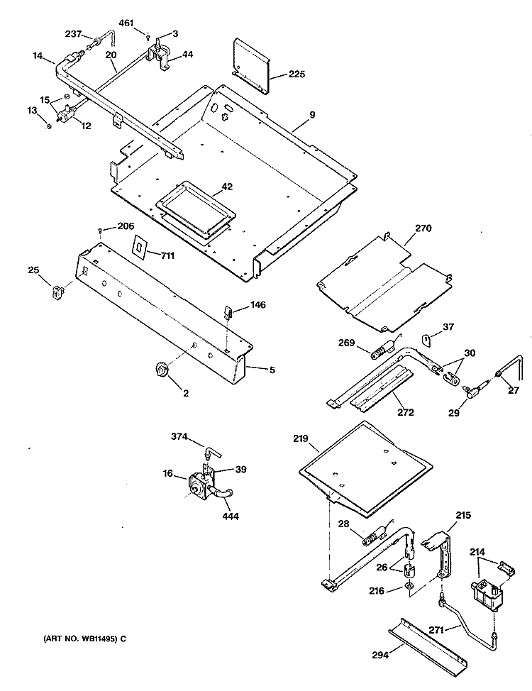 Section Diagram and Parts List for RGB747GER3  Hotpoint Range
