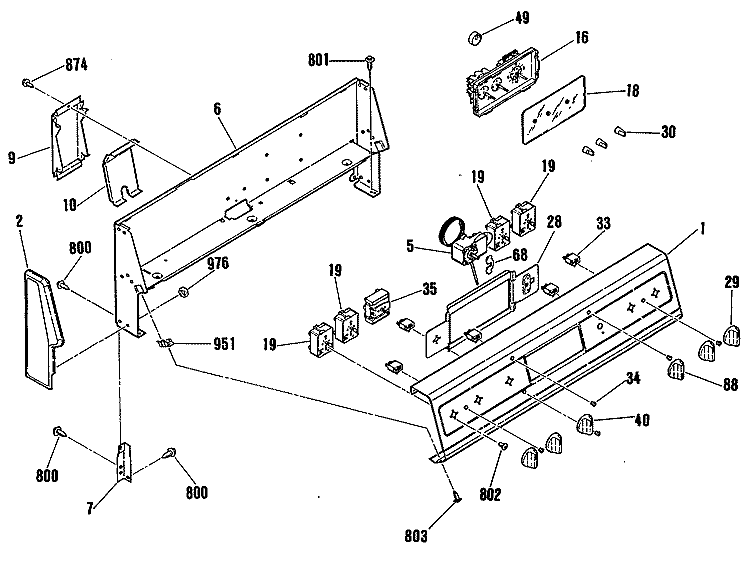 Section Diagram and Parts List for RB756GS1WW  Hotpoint Range