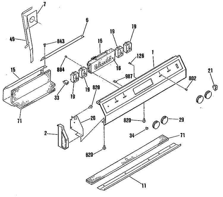 Section Diagram and Parts List for RF724GP5WH  Hotpoint Range