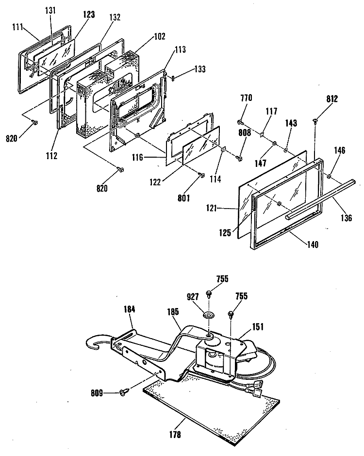 Section Diagram and Parts List for RF724GP5WH  Hotpoint Range