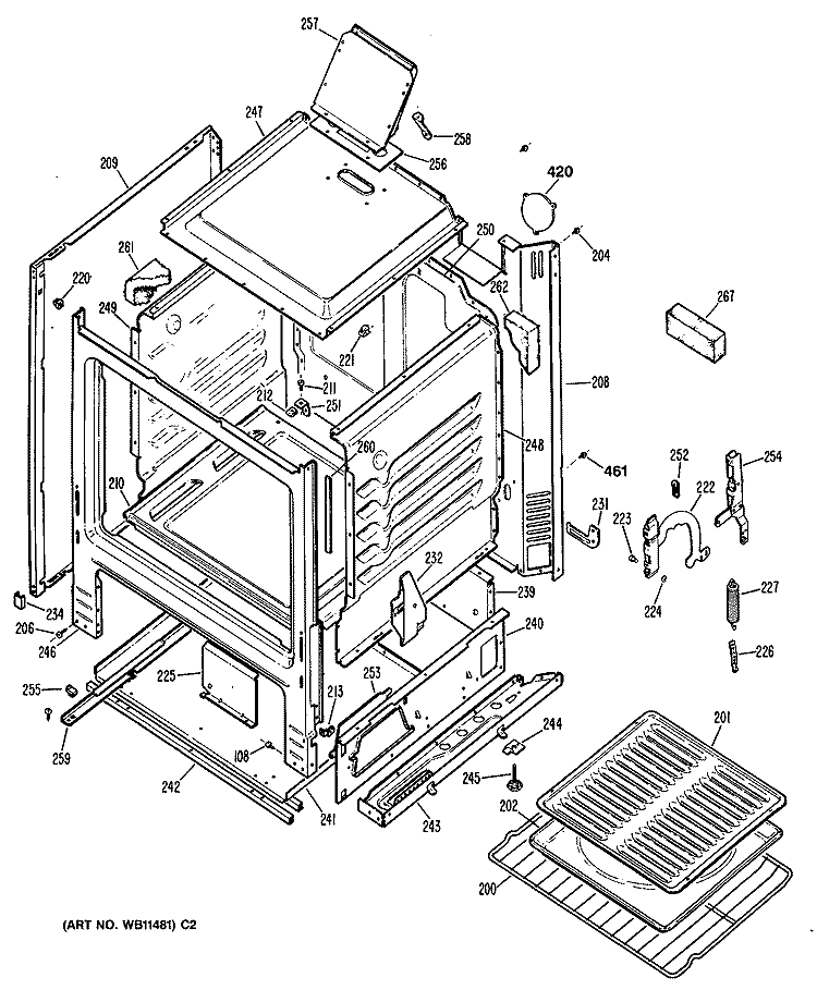 Section Diagram and Parts List for RGB525PS1  Hotpoint Range