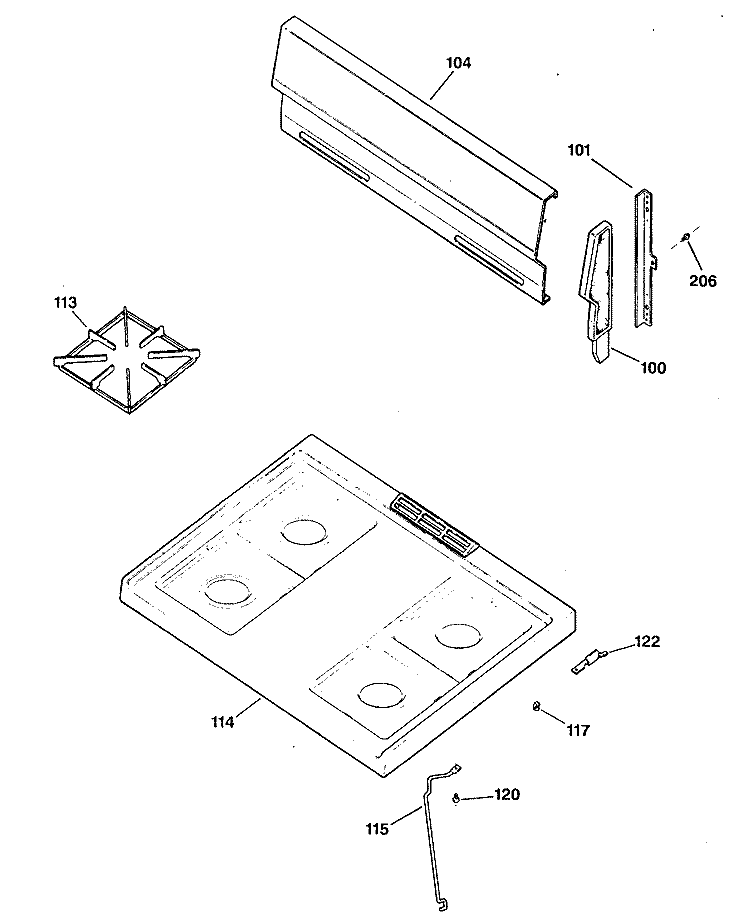 Section Diagram and Parts List for RGB524PV1AD  Hotpoint Range