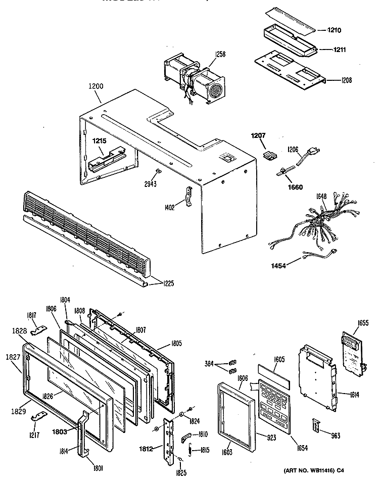 Section Diagram and Parts List for RVM122K02  Hotpoint Microwave